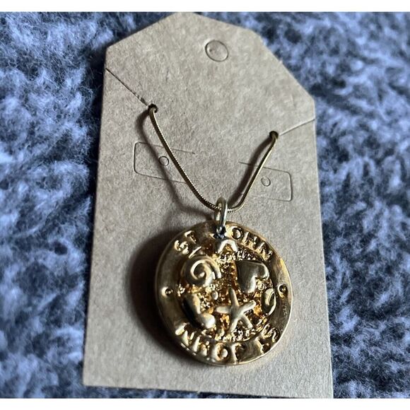 Upcycled Authentic St John ZipperPull/Charm On Chain Handmade Necklace Shells - Picture 3 of 8